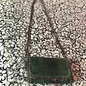Emerald Green Faux Snakeskin Crossbody
